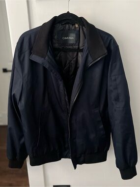 Calvin Klein Men's Navy and Black Bomber Jacket
